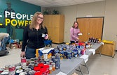 Staff putting together blessing bags