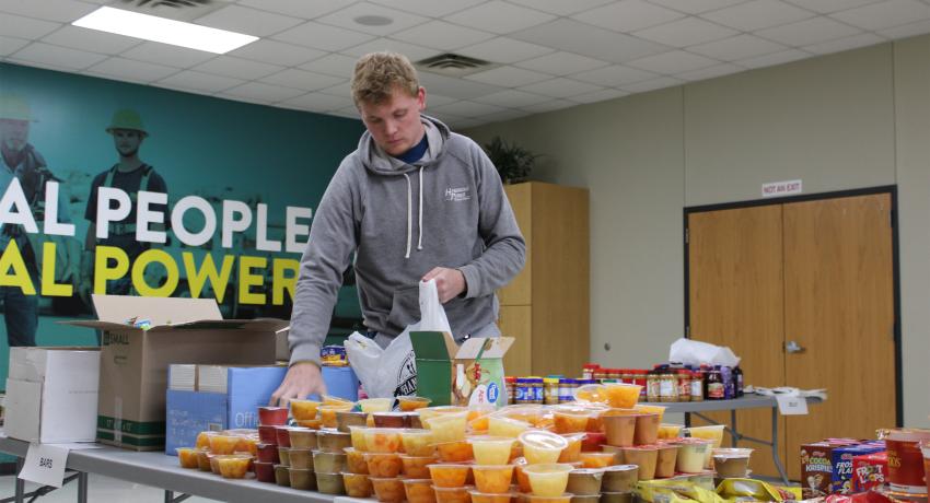 Staff sorting blessing bags