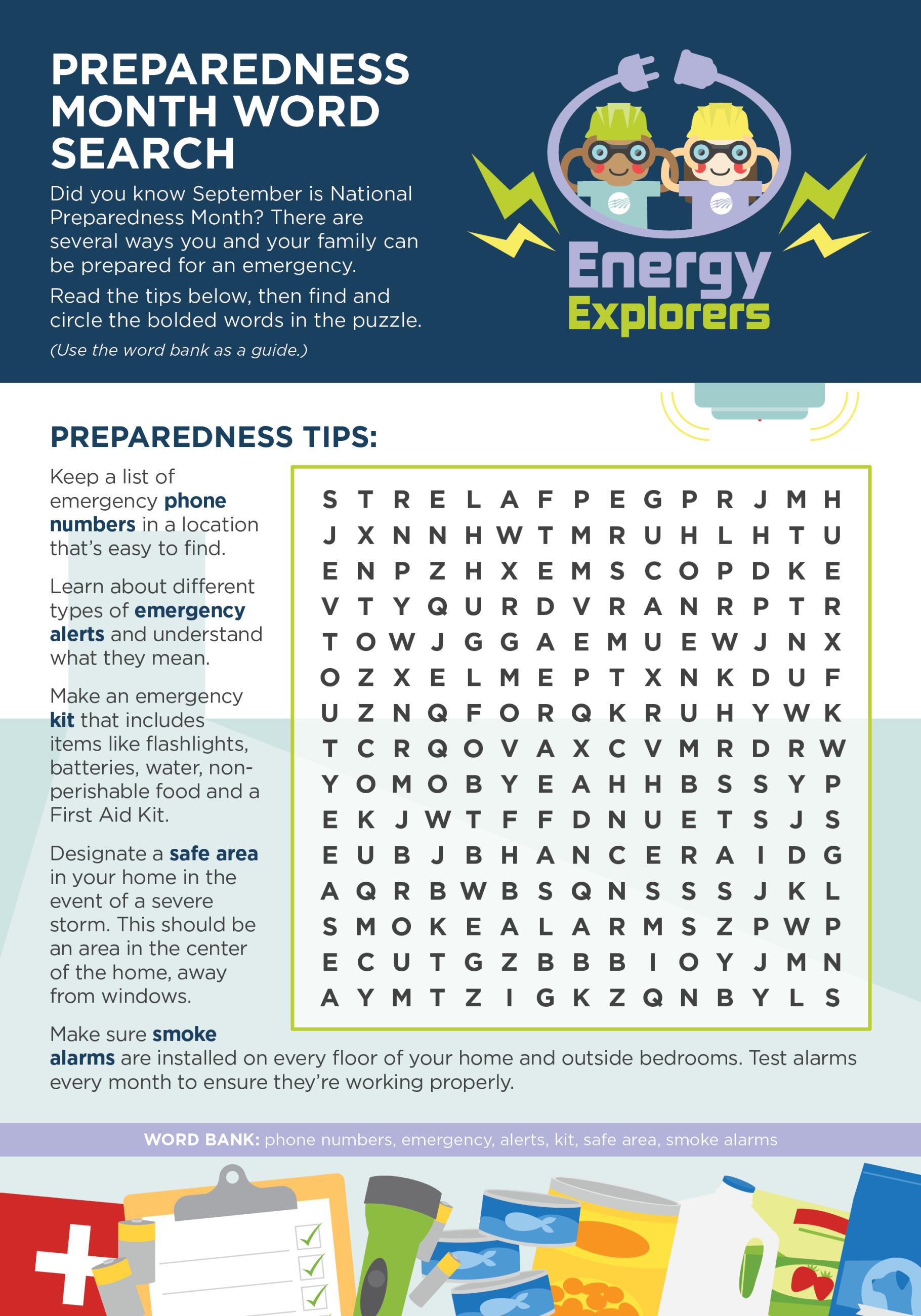 preparedness word search