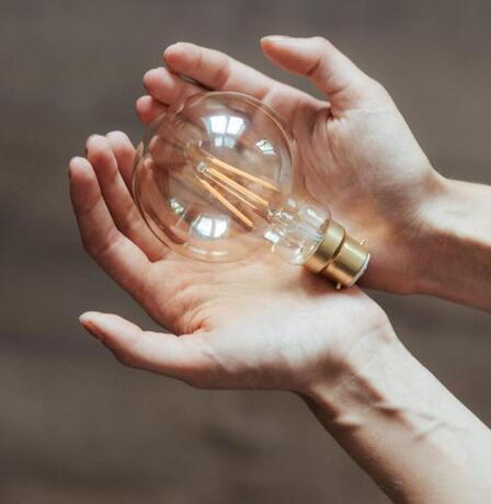 bulb in hand