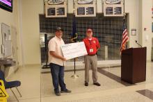 Luckey presenting Operation Round-Up Check to Indy Honor Flight