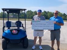 Greg Ternet presenting check to Brent Pope