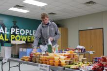 Staff sorting blessing bags