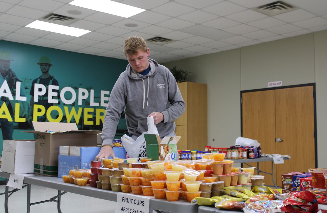 Staff sorting blessing bags