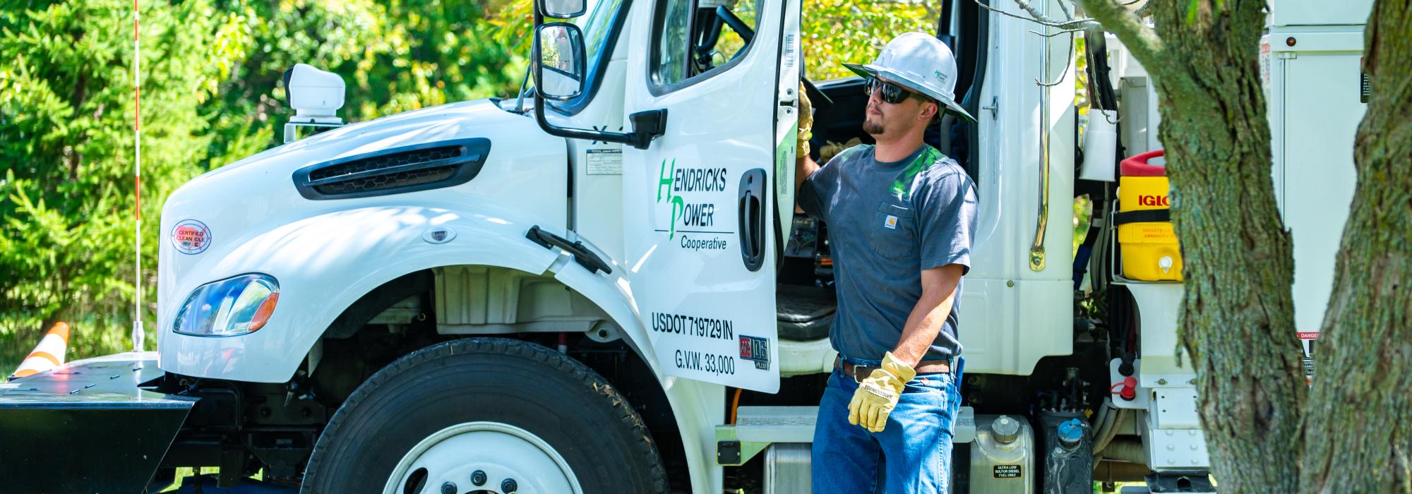 Hendricks Worker In Truck